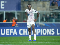 Ngal'ayel Mukau of LOSC Lille looks dejected during the UEFA Champions League 2024/25 League Phase MD5 match between Bologna FC and LOSC Lil...