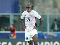 Ngal'ayel Mukau of LOSC Lille looks dejected during the UEFA Champions League 2024/25 League Phase MD5 match between Bologna FC and LOSC Lil...