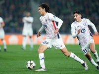 Ayyoub Bouaddi of LOSC Lille during the UEFA Champions League 2024/25 League Phase MD5 match between Bologna FC and LOSC Lille at Stadio Ren...