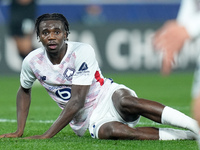 Ngal'ayel Mukau of LOSC Lille looks on during the UEFA Champions League 2024/25 League Phase MD5 match between Bologna FC and LOSC Lille at...