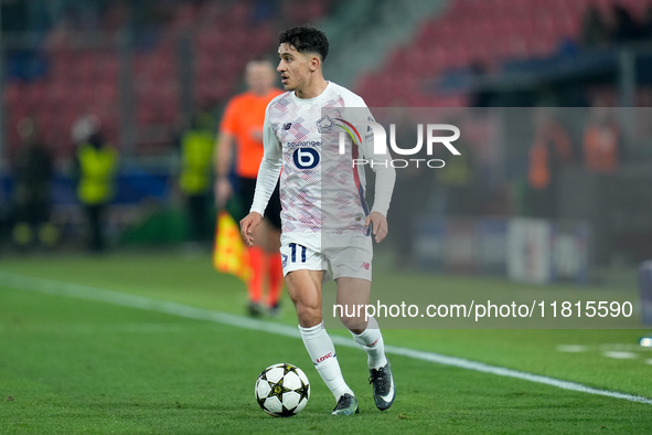 Osame Sahraoui of LOSC Lille during the UEFA Champions League 2024/25 League Phase MD5 match between Bologna FC and LOSC Lille at Stadio Ren...