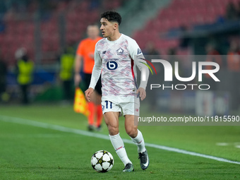 Osame Sahraoui of LOSC Lille during the UEFA Champions League 2024/25 League Phase MD5 match between Bologna FC and LOSC Lille at Stadio Ren...