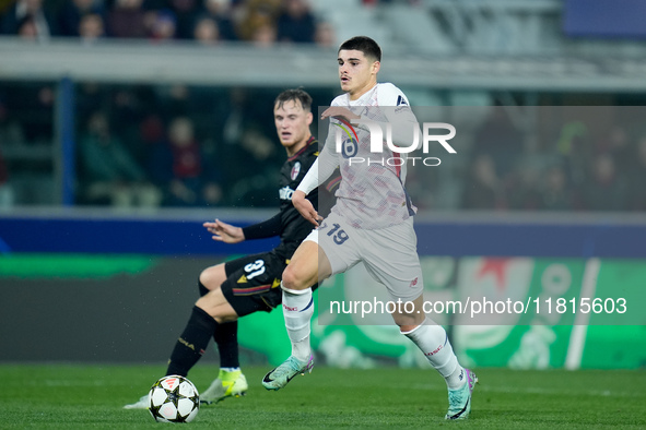 Matias Fernandez-Pardo of LOSC Lille during the UEFA Champions League 2024/25 League Phase MD5 match between Bologna FC and LOSC Lille at St...