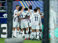 Ngal'ayel Mukau of LOSC Lille celebrates after scoring first goal during the UEFA Champions League 2024/25 League Phase MD5 match between Bo...