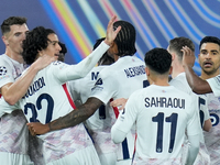 Ngal'ayel Mukau of LOSC Lille celebrates after scoring first goal during the UEFA Champions League 2024/25 League Phase MD5 match between Bo...