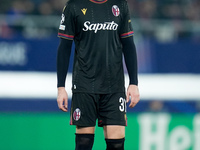 Sam Beukema of Bologna FC looks dejected during the UEFA Champions League 2024/25 League Phase MD5 match between Bologna FC and LOSC Lille a...