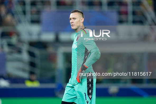 Lukasz Skorupski of Bologna FC looks dejected during the UEFA Champions League 2024/25 League Phase MD5 match between Bologna FC and LOSC Li...