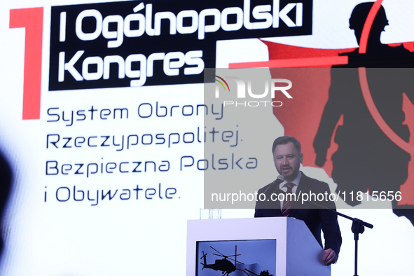 Aleksander Miszalski, Mayor of Krakow, participates in the 1st National Congress 'The Defense System of the Republic of Poland. Secure Polan...