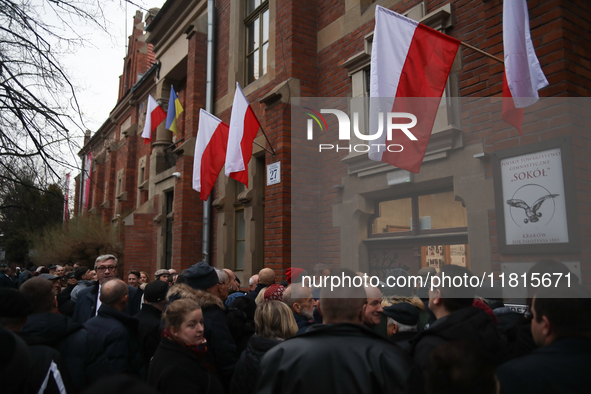 In Krakow, Poland, on November 24, 2024, the Law and Justice Party holds a convention with chairman Jaroslaw Kaczynski at 'Sokol'. During th...