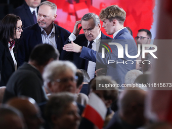 MP Piotr Glinski attends the Law and Justice party convention at the 'Sokol' in Krakow, Poland, on November 24, 2024. The Law and Justice Pa...