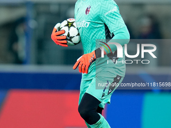 Lukasz Skorupski of Bologna FC during the UEFA Champions League 2024/25 League Phase MD5 match between Bologna FC and LOSC Lille at Stadio R...