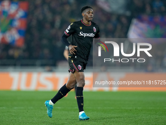 Jhon Lucumi of Bologna FC looks on during the UEFA Champions League 2024/25 League Phase MD5 match between Bologna FC and LOSC Lille at Stad...