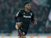 Jhon Lucumi of Bologna FC looks on during the UEFA Champions League 2024/25 League Phase MD5 match between Bologna FC and LOSC Lille at Stad...