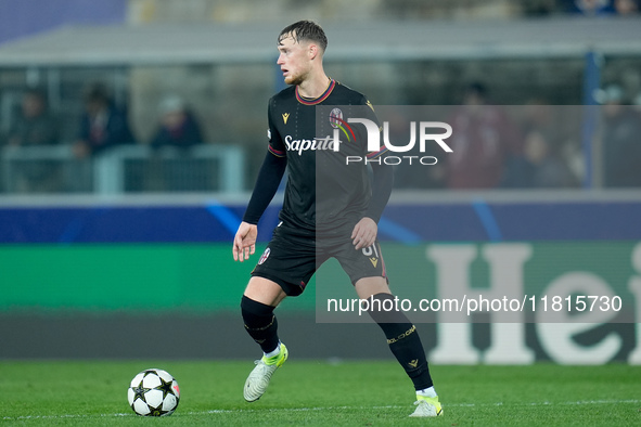 Sam Beukema of Bologna FC during the UEFA Champions League 2024/25 League Phase MD5 match between Bologna FC and LOSC Lille at Stadio Renato...