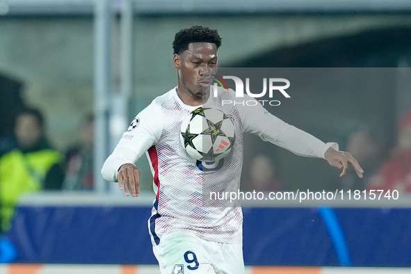 Jonathan David of LOSC Lille during the UEFA Champions League 2024/25 League Phase MD5 match between Bologna FC and LOSC Lille at Stadio Ren...