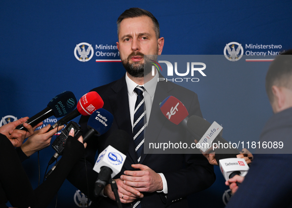 KRAKOW, POLAND - NOVEMBER 27:   
Wladyslaw Kosiniak-Kamysz, Polish Defense Minister, speaks during a press conference at the 1st National Co...