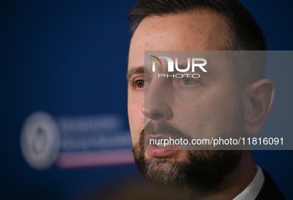 KRAKOW, POLAND - NOVEMBER 27:   
Wladyslaw Kosiniak-Kamysz, Polish Defense Minister, speaks during a press conference at the 1st National Co...