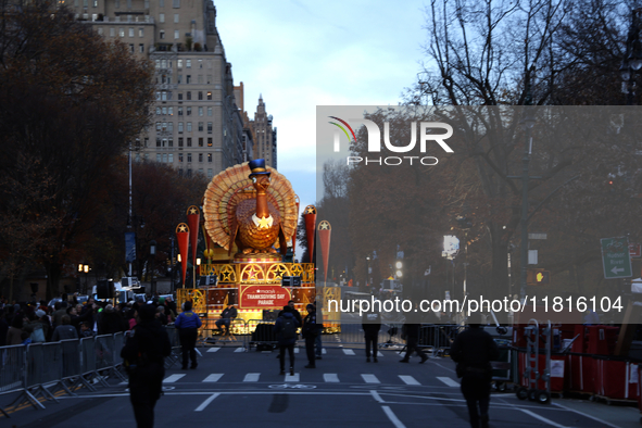 Thanksgiving Turkey float is seen ahead of the New York City Mayor Eric Adams and city public safety press conference ahead of the Macys Tha...