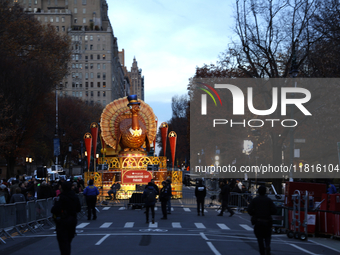 Thanksgiving Turkey float is seen ahead of the New York City Mayor Eric Adams and city public safety press conference ahead of the Macys Tha...