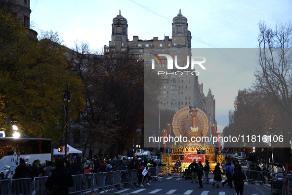 Thanksgiving Turkey float is seen ahead of the New York City Mayor Eric Adams and city public safety press conference ahead of the Macys Tha...