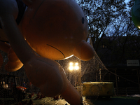 Snoopy balloon is seen ahead of the New York City Mayor Eric Adams and city public safety press conference ahead of the Macys Thanksgiving D...