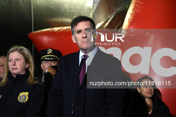 Deputy Mayor for Public Safety Chauncey Parker speaks during the New York City Mayor Eric Adams public safety press conference ahead of the...