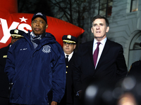 Deputy Mayor for Public Safety Chauncey Parker listens as New York City Mayor Eric Adams and city officials hold a public safety press confe...