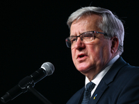 KRAKOW, POLAND - NOVEMBER 27:   
Bronislaw Komorowski, former President of Poland, addresses participants during the 1st National Congress,...