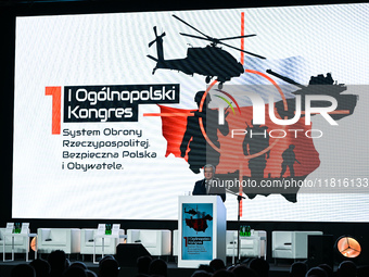 KRAKOW, POLAND - NOVEMBER 27:   
Bronislaw Komorowski, former President of Poland, addresses participants during the 1st National Congress,...