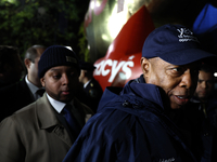 New York City Mayor Eric Adams and city officials hold a public safety press conference ahead of the Macys Thanksgiving Day Parade on Novemb...