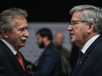 KRAKOW, POLAND - NOVEMBER 27:   
Bronislaw Komorowski (R), former President of Poland, chats with retired Polish Army Major General Leon Kom...