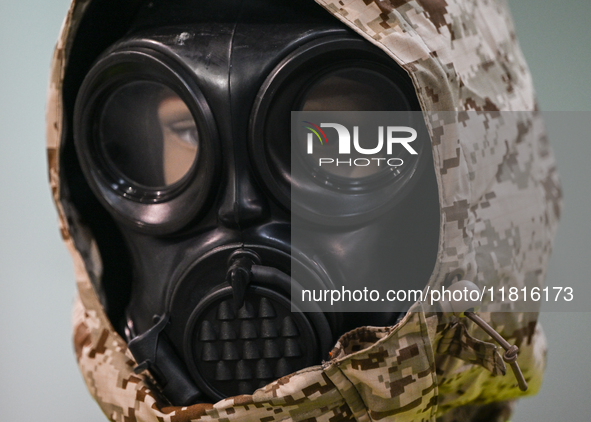 KRAKOW, POLAND - NOVEMBER 27:   
A tactical gas mask with filters used by the Civil Defense, on display during the 1st National Congress 'Th...