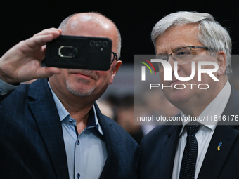 KRAKOW, POLAND - NOVEMBER 27:   
Bronislaw Komorowski, former President of Poland, poses for a selfie, during the 1st National Congress, 'Th...