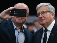 KRAKOW, POLAND - NOVEMBER 27:   
Bronislaw Komorowski, former President of Poland, poses for a selfie, during the 1st National Congress, 'Th...