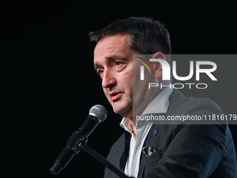 KRAKOW, POLAND - NOVEMBER 27:   
Artur Olech, President of PZU, addresses participants during the 1st National Congress, 'The Defense System...