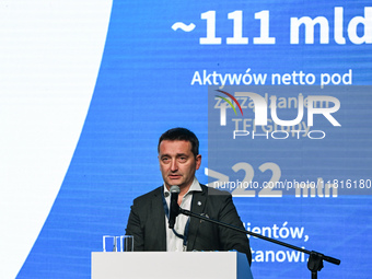 KRAKOW, POLAND - NOVEMBER 27:   
Artur Olech, President of PZU, addresses participants during the 1st National Congress, 'The Defense System...