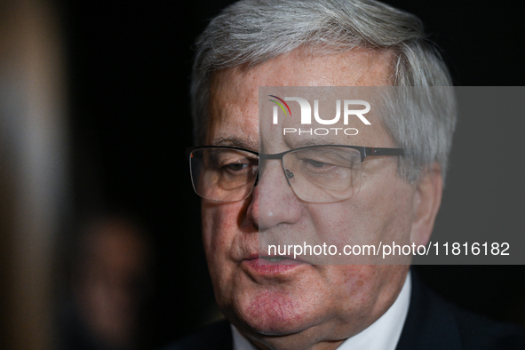 KRAKOW, POLAND - NOVEMBER 27:   
Bronislaw Komorowski, former President of Poland, addresses the media during the 1st National Congress, 'Th...