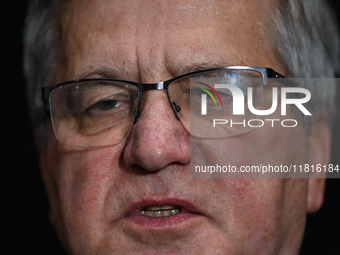 KRAKOW, POLAND - NOVEMBER 27:   
Bronislaw Komorowski, former President of Poland, addresses the media during the 1st National Congress, 'Th...