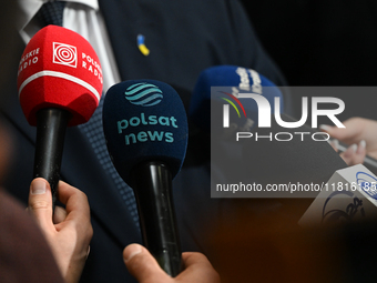 KRAKOW, POLAND - NOVEMBER 27:   
Bronislaw Komorowski, former President of Poland, addresses the media during the 1st National Congress, 'Th...