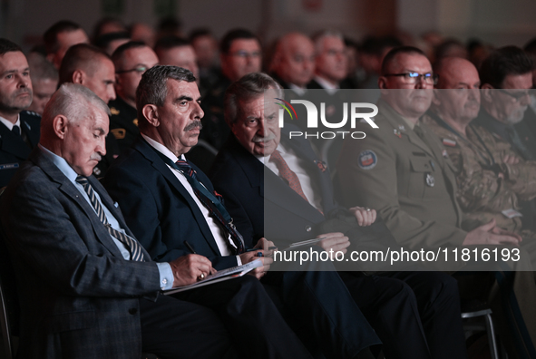 KRAKOW, POLAND - NOVEMBER 27:   
(L-R) Retired Polish Army General Mieczyslaw Bieniek, Lieutenant General Edward Gruszka, and Major General...