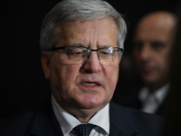 KRAKOW, POLAND - NOVEMBER 27:   
Bronislaw Komorowski, former President of Poland, addresses the media during the 1st National Congress, 'Th...