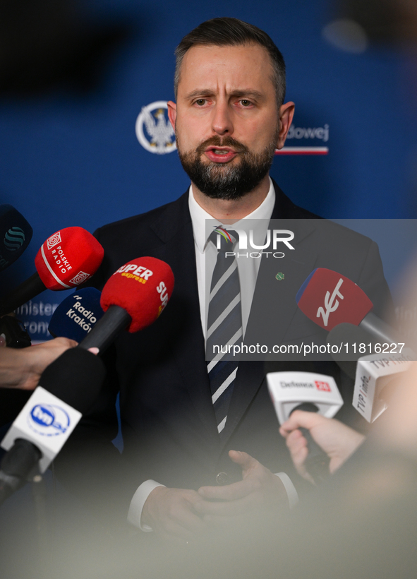 KRAKOW, POLAND - NOVEMBER 27:   
Wladyslaw Kosiniak-Kamysz, Polish Defense Minister, speaks during a press conference at the 1st National Co...