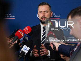 KRAKOW, POLAND - NOVEMBER 27:   
Wladyslaw Kosiniak-Kamysz, Polish Defense Minister, speaks during a press conference at the 1st National Co...