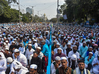 Activists of the Jamiat-e-Ulma Muslim organization participate in a protest against the WAQF Amendment Bill in Kolkata, India, on November 2...