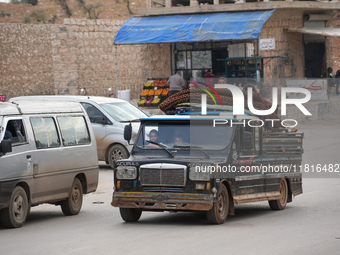 Hundreds of families have fled the eastern countryside of Idlib and western Aleppo due to ongoing attacks by regime forces, in Aleppo, Syria...