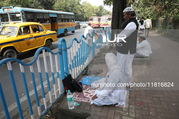 Jamiat E Ulama Bangla supporters take part in a protest meeting against the ongoing conflict in Gaza between Israel and Hamas and the WAQF A...