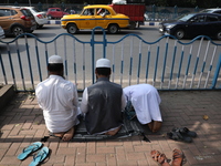 Jamiat E Ulama Bangla supporters take part in a protest meeting against the ongoing conflict in Gaza between Israel and Hamas and the WAQF A...