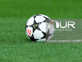 Official Adidas UEFA Champions League match ball during the UEFA Champions League 2024/25 League Phase MD5 match between Bologna FC and LOSC...