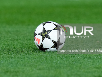 Official Adidas UEFA Champions League match ball during the UEFA Champions League 2024/25 League Phase MD5 match between Bologna FC and LOSC...