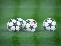 Official Adidas UEFA Champions League match balls during the UEFA Champions League 2024/25 League Phase MD5 match between Bologna FC and LOS...